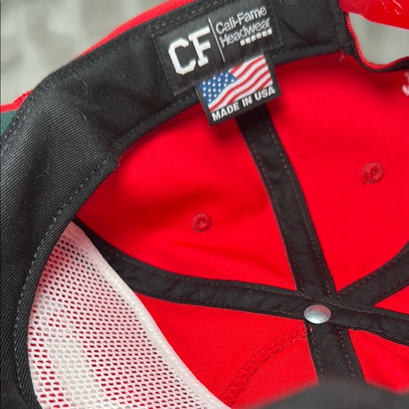 Red Cap with White Embroidery - Picture 3 of 3